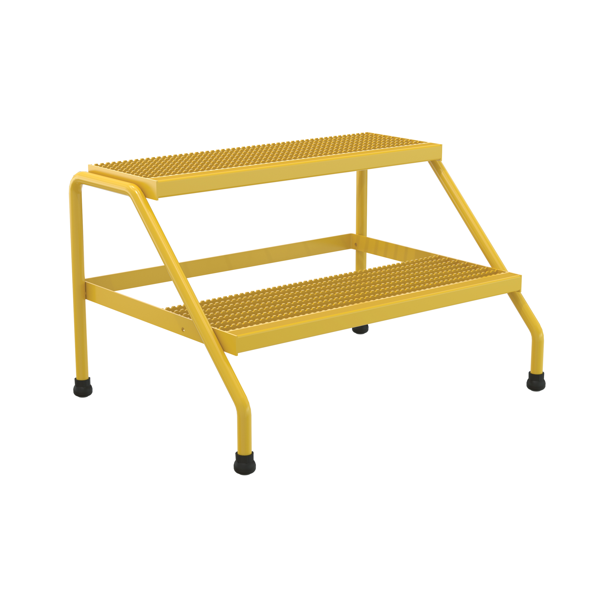 Vestil Aluminum 2-Step Wide Stand - 1.67ft. Height, 500-Lb. Capacity, Serrated Surface, Yellow, Model# SSA-2W-Y